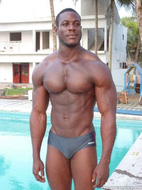 hairyblklvr: Dennis Mulbah, bodybuilder from Liberia. Photos submitted by Alex final set 