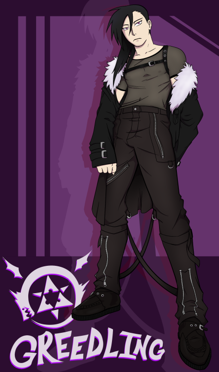 toxiccaves:another FMA goth outfit thingy. this time with greedling!greed picked their outfit this m