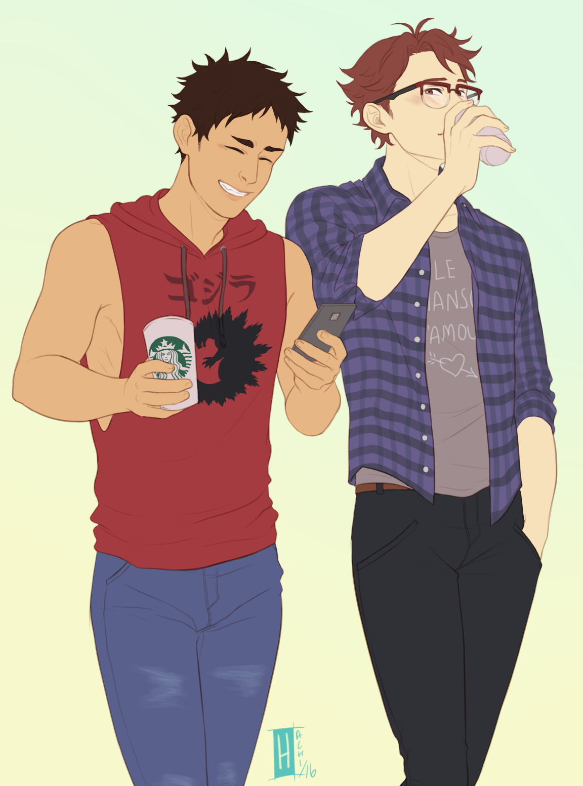 hachidraws:  Oikawa really likes it when Iwaizumi laughs cus his eyes crinkle at