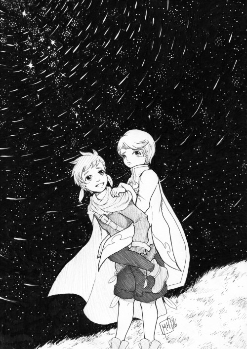 uglyduckwithgoldenfur: Stary Sky Childfrom my Sorey X Mikleo fanbook “Bound by Fate&rdquo