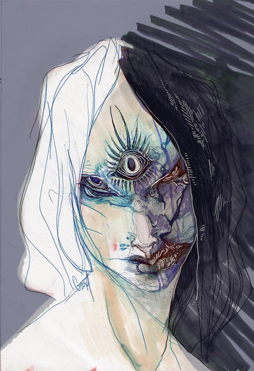 redlipstickresurrected:Elleir aka Gabrielle Marin (Canada) - Monster, 2014  Drawings