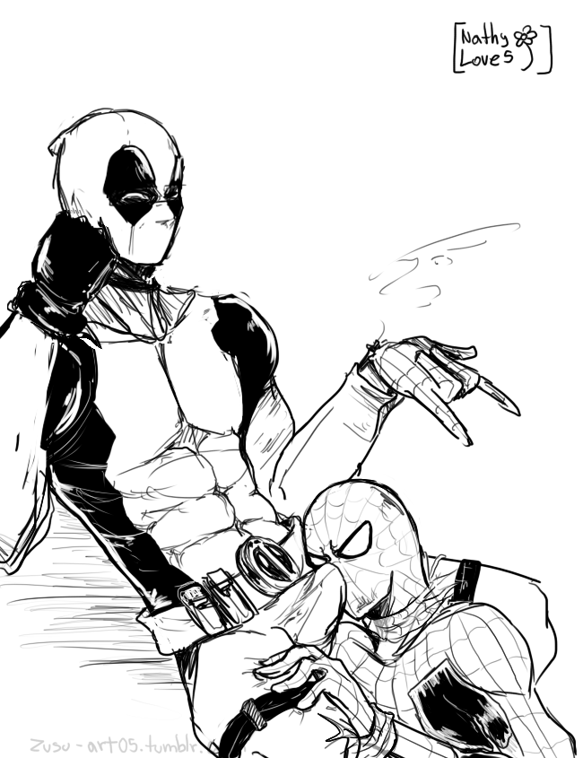 zusu-art05:  Deadpool x Spiderman R18 by Nathylove5 es la primera vez que los dibujo