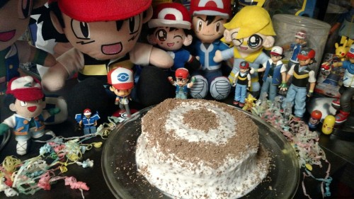 seatrooper:  This year I had time to made a cake myself! Lemon cake with hand made mint chocolate whipped cream frosting. Got all the others gathered around to celebrate, but also reflect on their immortality.  Happy birthday Ash!  