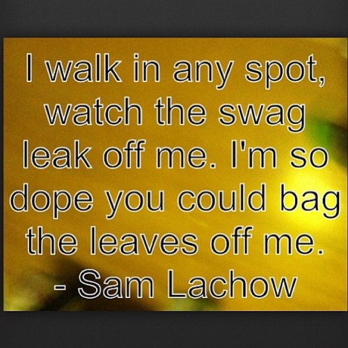 Re-post from my homegirl @irocafro ! Good music goes a long way!! @SamLachow #BNB http://instagr.am/