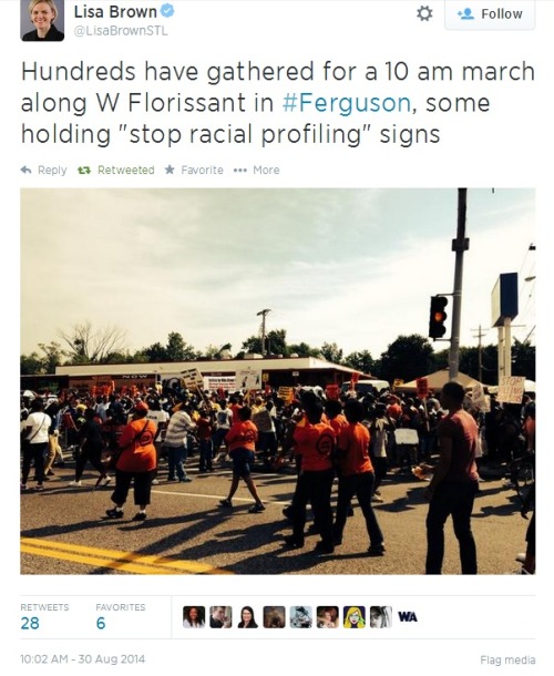 iwriteaboutfeminism:  Saturday morning, over 1,000 people march for justice for Michael Brown.  August 30th. 