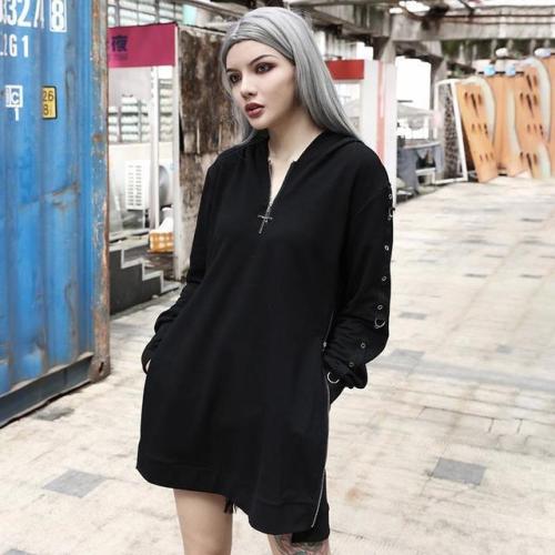 Alternative Gothic Split Black Hooded Dress starts at $42.90 ✨☀️✨Lovely, isn&rsquo;t it?