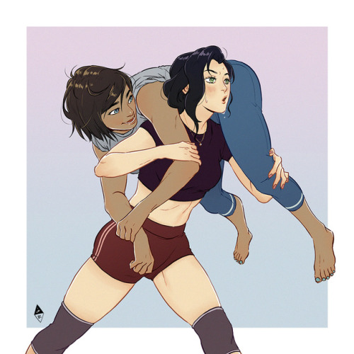 prom-knight:  HUZZAH Korrasami workout prints complete! These will be debuting at ECCC for purchase as individuals or as a set deal ;) For those who won’t be able to make it to ECCC, I plan on opening my web store this year, within a few months (I am