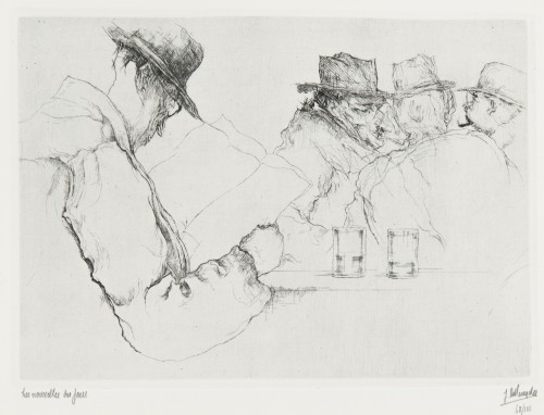 Les Nouvelles du Jour , News of the Day  -   Jules de BruyckerBelgian, 1870 - 1945Etching and drypoi