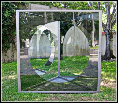 Dan Graham, Triangular Solid with Circular Inserts, Variation F (1989-2006)