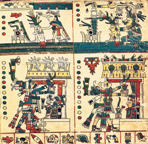 signorformica:The Aztec Codex Fejérváry-Mayer. One of the rare pre-Hispanic manuscripts that have su