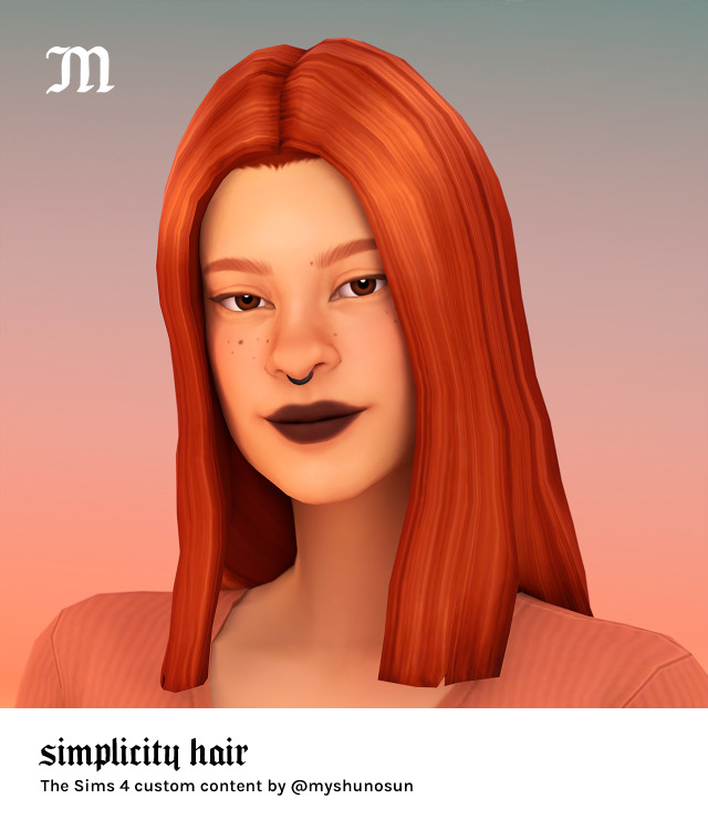 Preview of a The Sims 4 character wearing a medium-length hairstyle.