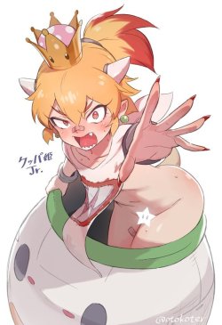 blackflames3: https://twitter.com/otokoter/status/1044247734021087232Bowsette jr is just the rough kid but cute