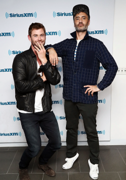 theavengers:   Chris Hemsworth &amp; Taika Waititi©Astrid Stawiarz // SiriusXM’s ‘EW Spotlight’ With Chris Hemsworth And Taika Waititi at SiriusXM Studios on October 30, 2017 in New York City.  