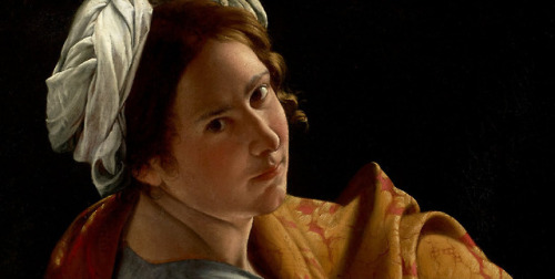 Artemisia Gentileshi, Portrait of a young woman as a sibyl (detail), c.1620