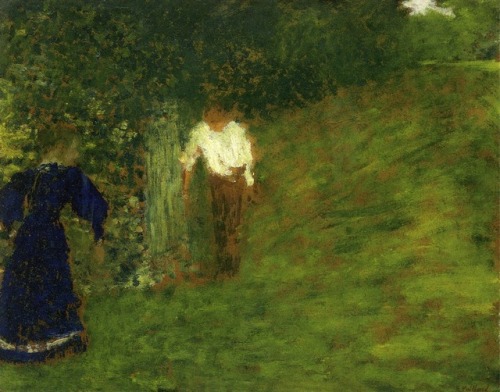 amare-habeo: Éduard Vuillard (French, 1868 -1940) Man and Woman beneath a Tree, 1893 Oil on b