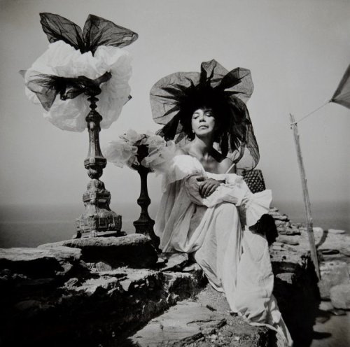 blueblackdream:Eddy Brofferio, Leonor Fini, Nonza, Corsica, ca. 1965