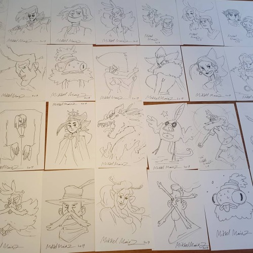 Some of the rough sketches by Mikkel Mainz that are being send out to the backers who added it in pl