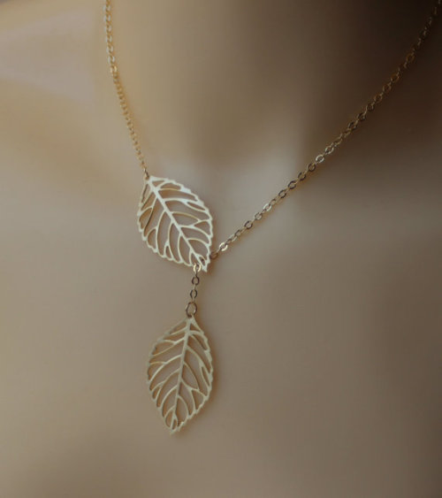 Gold Leaf Necklace, $17.00