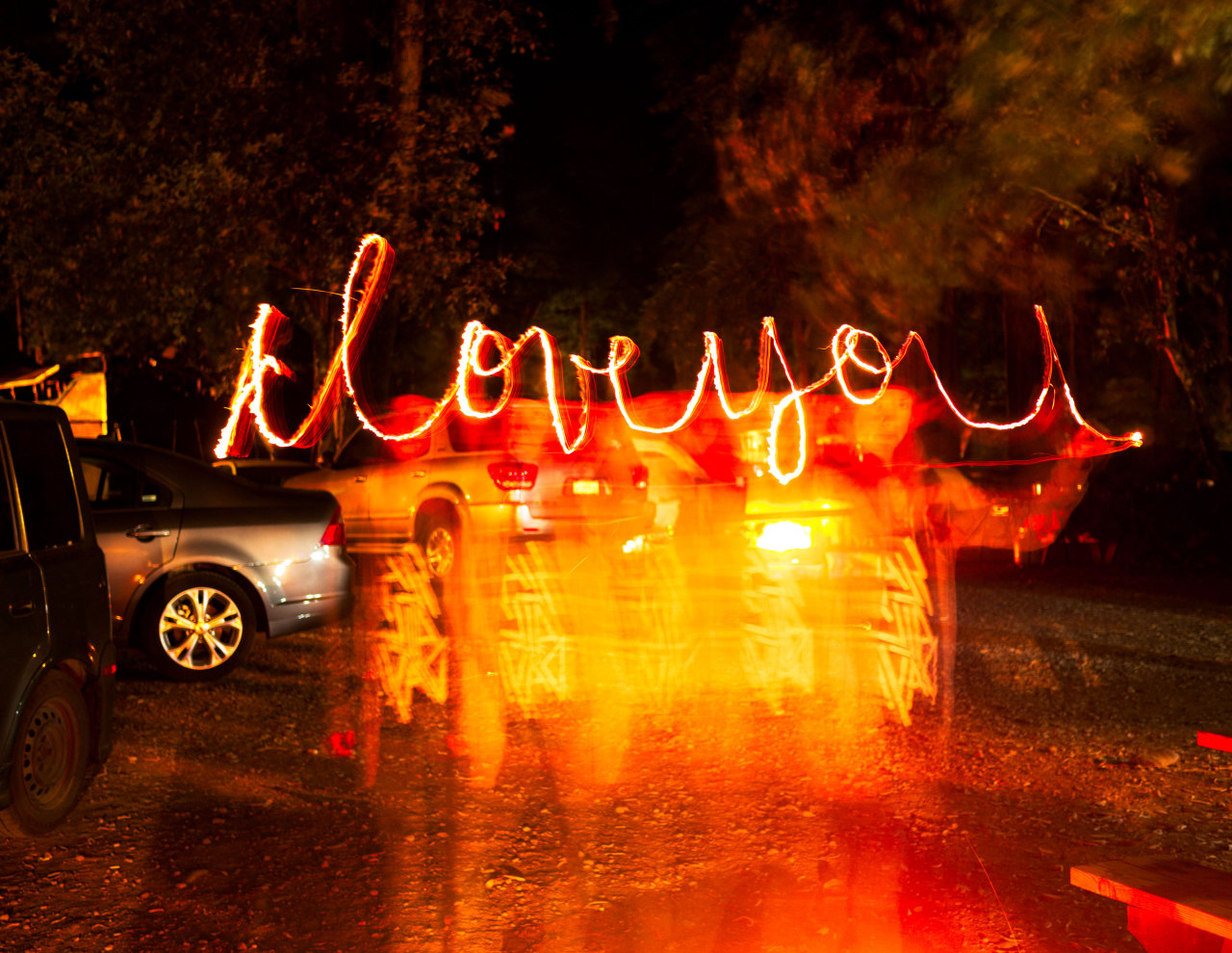 clouse:  Playing with fire and long exposures with Hattie Watson while camping in