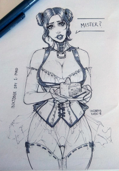 NSFW INKTOBER!Day 1: MaidI know I’m late but the intentions are good I’m posting my inktober also on