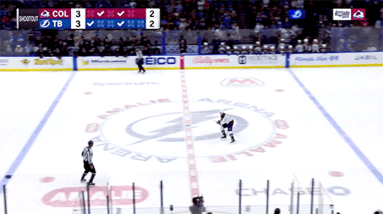 avs @ bolts | cale scores on his first shootout attempt #cale makar#erik johnson#bowen byram#gabriel landeskog #tagging the first guys who got to cale only lol #colorado avalanche #2021-22 regular season #23/10/21#201 created#long post#gif set #cales career shootout goals/attempts are at a 100% babeeey 😌