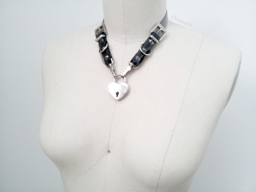 creepyyeha:  enterthebrighteye:  creepyyeha:  Fetish Heart Collar by Creepyyeha Leather x Vinyl  I don’t hate this but I’m really sick of restraints being glamorized. They have a purpose and mean something very special to a certain community. Why