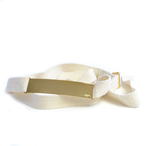 lacollectionneuse: CELINE セリーヌ ベルト 459202INL ホワイト系 canvas wrap belt with gold buckle • c&e