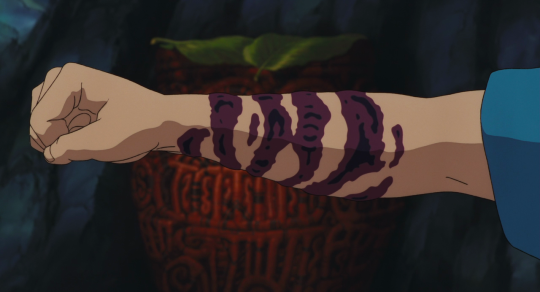 stevhoa:   Many of Miyazaki’s male characters carry a curse of some sort, an expression of internal conflicts: Ashitaka’s toxic arm in Princess Mononoke, Marco’s pig face in Porco Rosso (Kurenai no Buta, 1992), Haku’s magic indenture to Yubaba