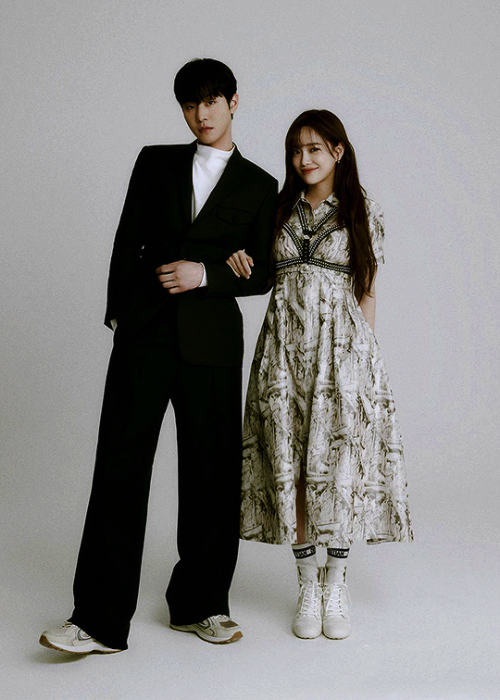 netflixdramas:Ahn Hyo Seop &amp; Kim Se Jeong photographed by Yoon Song Yi for Marie Claire Kore