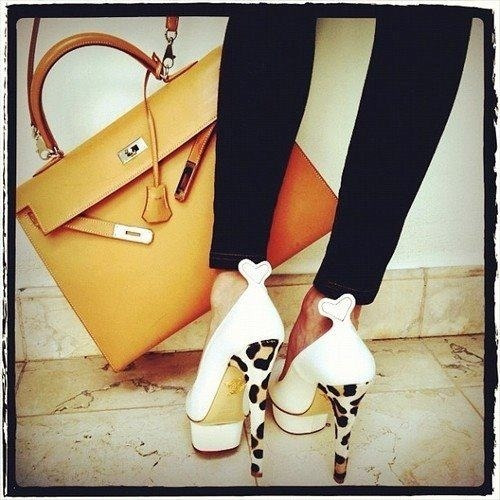 (via Charlotte Olympia shoes & Hermes bag)