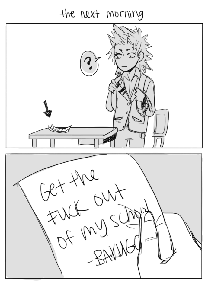 oikws:    bakugou gets a crush on kirishima and doesnt know how to deal w it so he