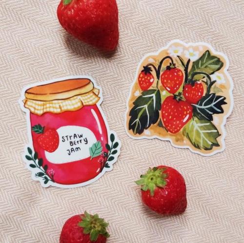 snootyfoxfashion:Strawberry Patch Sticker Pack from daphneinthetrees