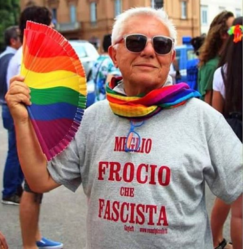 youlovedme-never: tenitchyfingers: thomassmcgraw: Oggi e sempre ✊ transl: “better a faggot tha