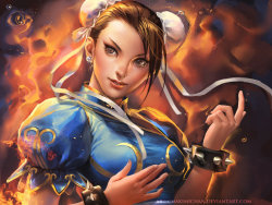 super-hero-center:  Chun Li by *sakimichan