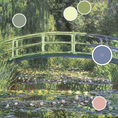 boyfinch:Claude Monet, various-yet-similar colour palettes (assorted Water-lilies)
