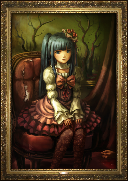 vork-jeff:  Umineko no Naku Koro ni / Chiru - HD PortraitsJust now I noticed, the portrait of EP2 has a old style of color.