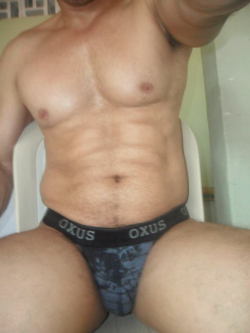 seriousunderwearcollectors:  PATTERNED GREY WITH BLACK WAISTBAND OXUS THONG FROM SPAIN