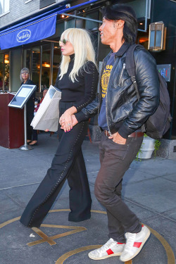 gagasgallery:  Gaga and Stephen Gan leaving her apartment in NYC. 10.20.15 