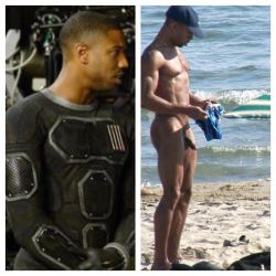 brothamanblack77:  bald-black-bull-stuff:damnthatshytshot:I bet some of you been waitin’ on this one…Actor from “Fruitvale” &amp; the upcoming May 2015 movie “The Fantastic 4” as “The Human Torch”   …MICHAEL B. JORDAN NAKED !! Yes