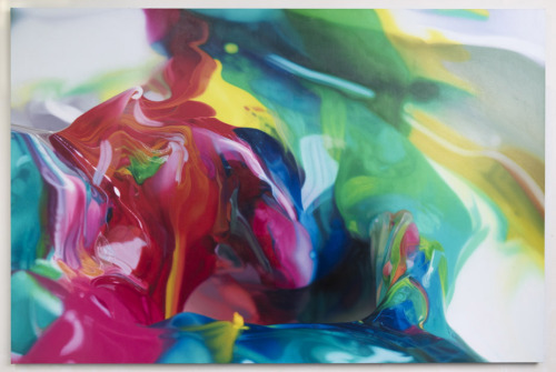 asylum-art:  Magnified Realness by Ben Weiner Artsy / Mark Moore Gallery on artnet /Facebook  These paintings from, New York based artist, Ben Weiner present a world from macro photographs of what appears to be either splashing swirling paint or toxic