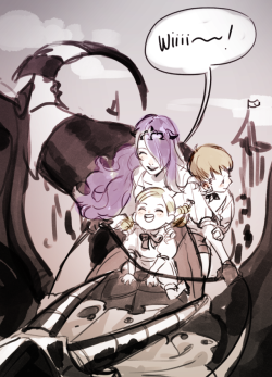 Herukas: Aunt Camilla Taking Forrest And Siegbert On A Wyvern Ride While Kana Stays