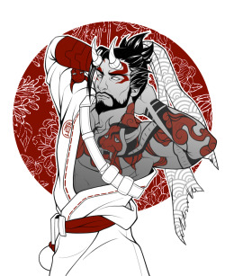 koenigin-mercedes: Halloween Demon Hanzo. Enjoyed