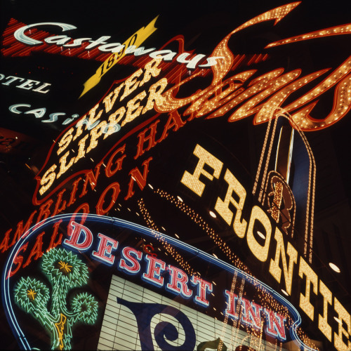 vintagelasvegas: Photo collage of Howard Hughes-owned casinos c. 1969Unknown photographer, Hughes Pr