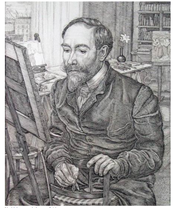 Pieter Dupont (Dutch, 1870-1911), Portrait of Théophile-Alexandre Steinlen, 1901. Engraving. Steinlen (1859-1923), was a French painter and illustrator best known for his posters for the Parisian cabaret Le Chat Noir.
