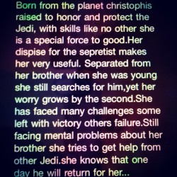 This is the bio Amin wrote for a character he created for Beja. I think he did an awesome job. #theboygottalent #theJrz #family #creative #starwars #jedi #instaphoto