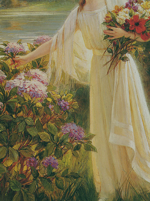 arsantiquis:Gathering Flowers (detail), Albert Lynch.