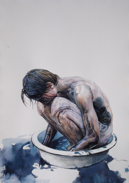 Daniel Barkley (Canadian, b. 1962, Montréal, Canada) - Black Boy, 2008  Paintings: Watercolors on Pa