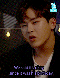 star-hoya: Howon giving us the story of Dongwoo’s birthday celebrations. 