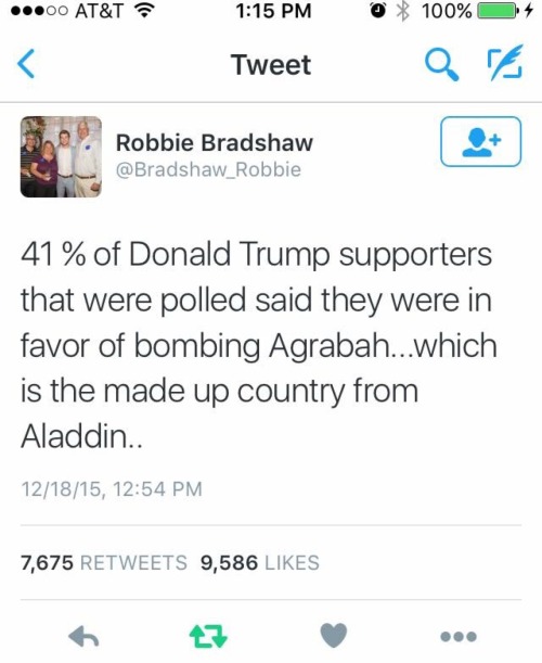 edwardspoonhands:To be fair…19% of Democrats thought we should bomb Agrabah…and 44% sa
