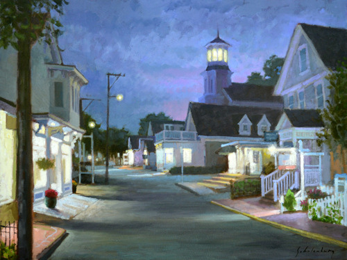 thesunaroundmyheart: urgetocreate:Paul Schulenburg, Provincetown Evening, Oil on canvas [ID:an oil p